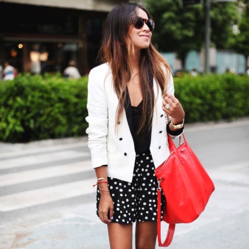 Rebecca Taylor Black white polka dot shorts